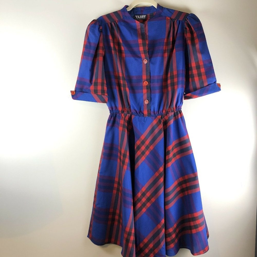 Tabby Of California Vintage Red And Blue Plaid Mid